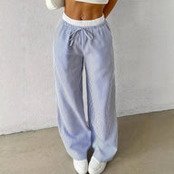 Beatrice Gestreepte Rechte Casual Broek