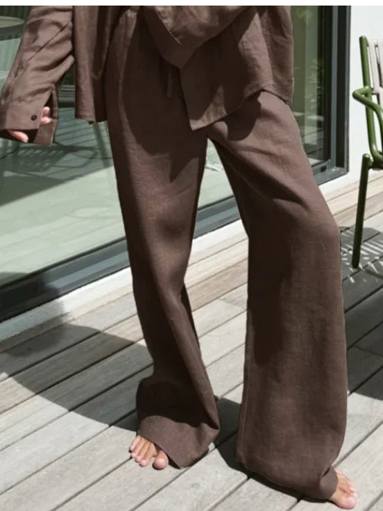 SOERA Kendall Wide Leg Linen Pants - Pants - 1005008535976378-;GI1774621567409367009 White S