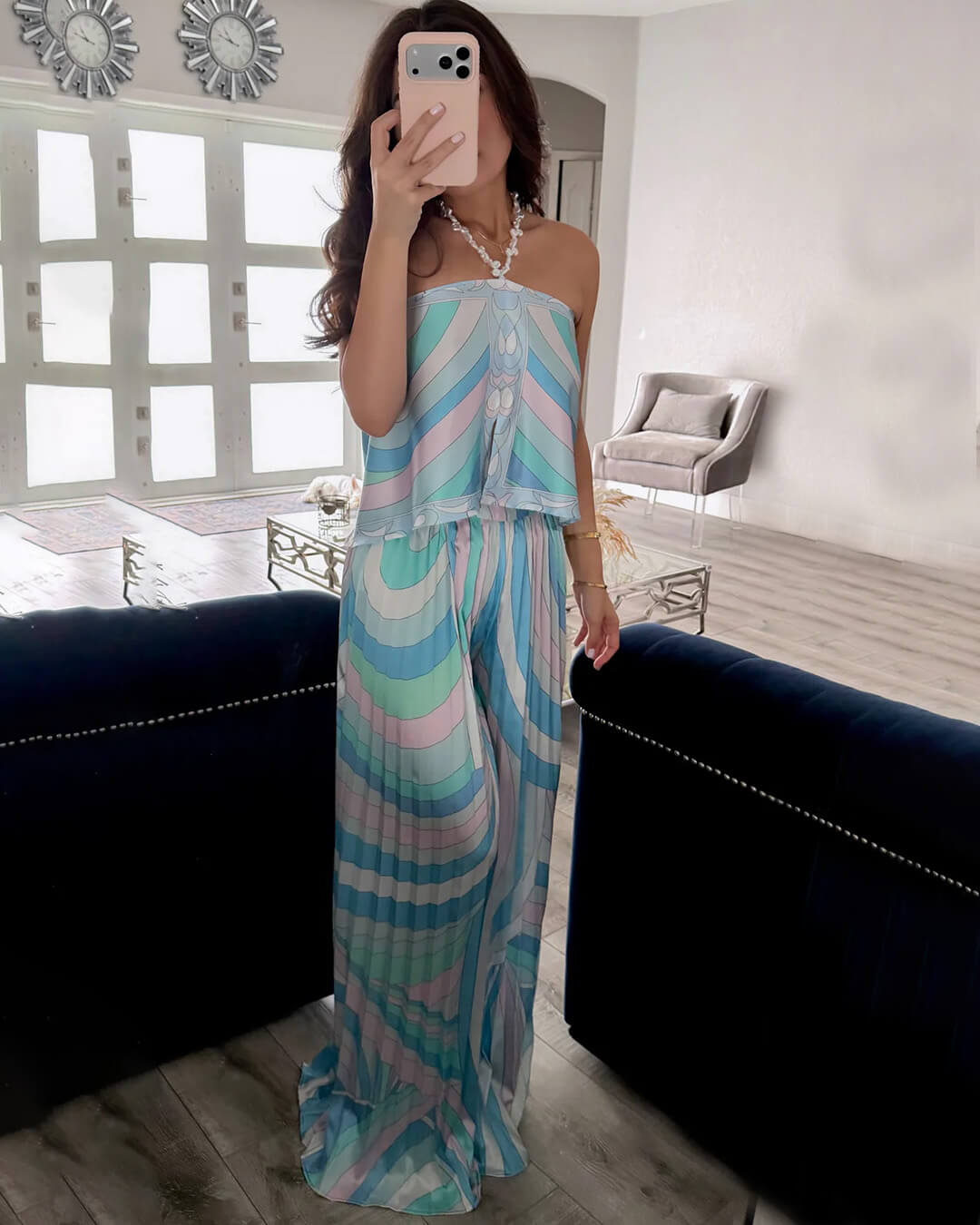 Nora geplooide capri broek co-ord set