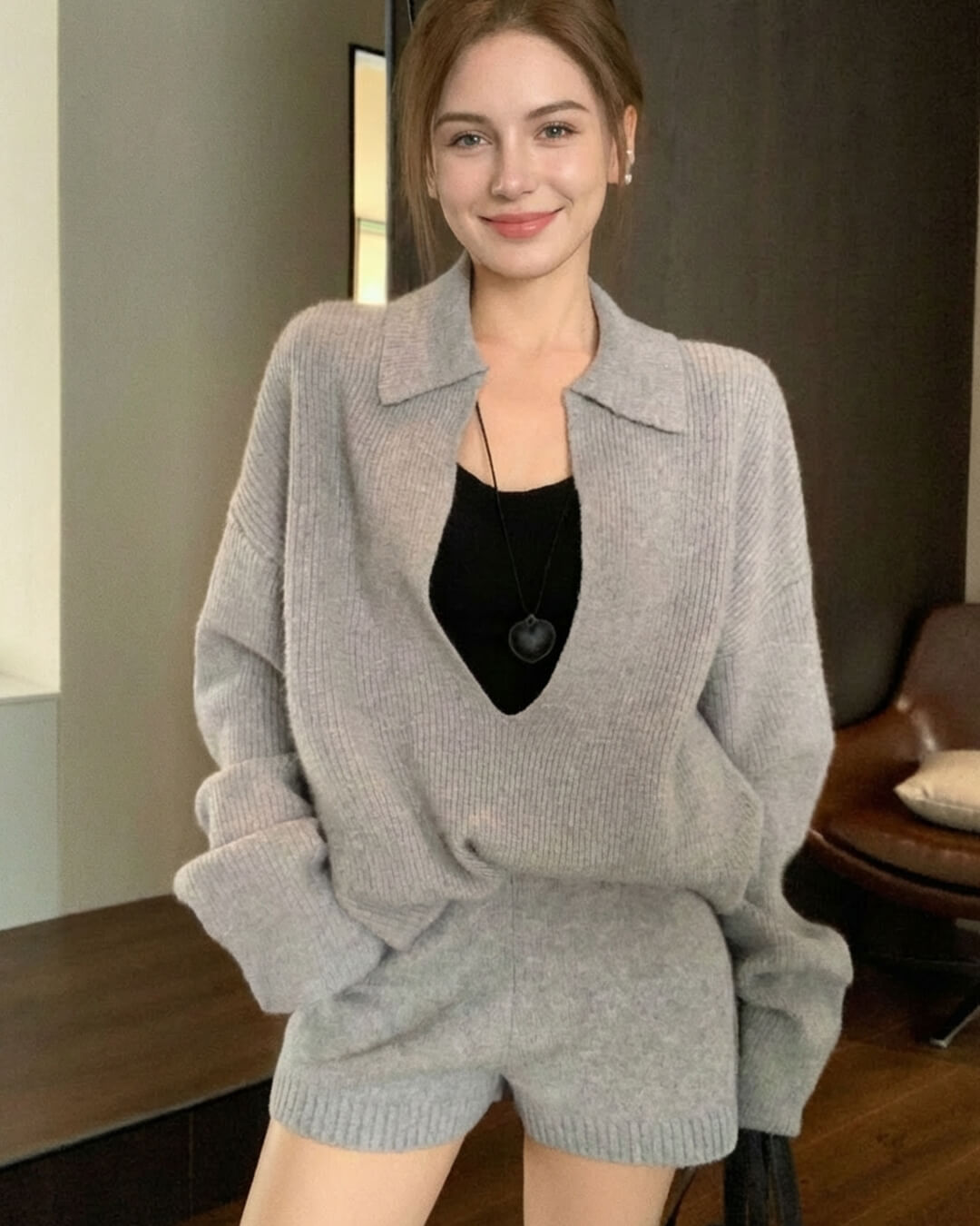 SOERA Jeannette Sweater Suit - Set - 1005007794073525-;ke1769140529555689261 Gray S