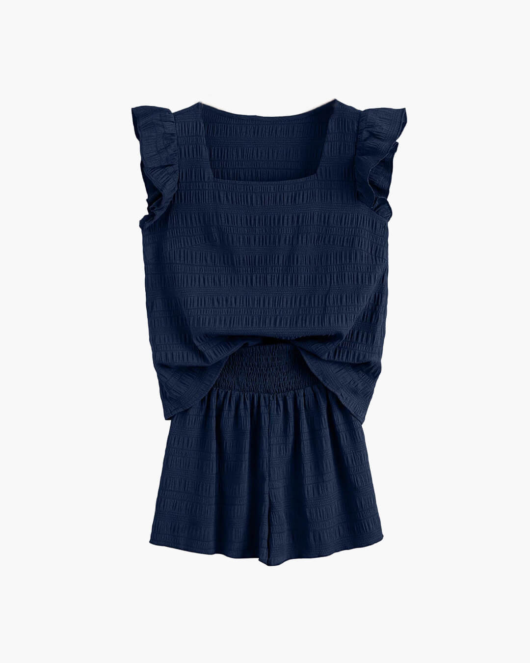 Emily Getextureerde Blouse & Shorts Set