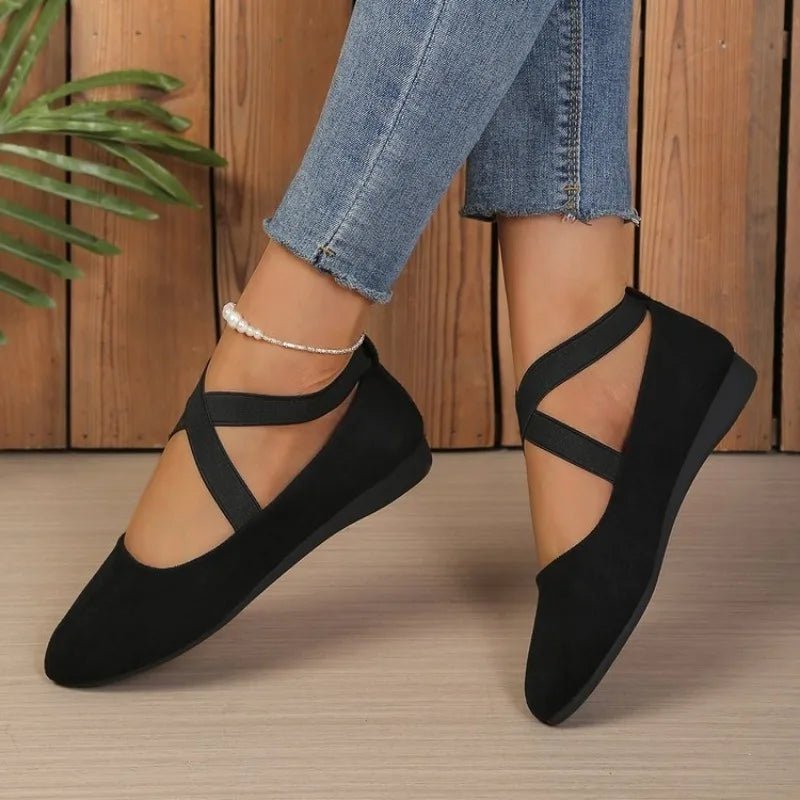 SOERA Anais Pointed Toe Cross-Strap Ballet Flats - Shoes -  36