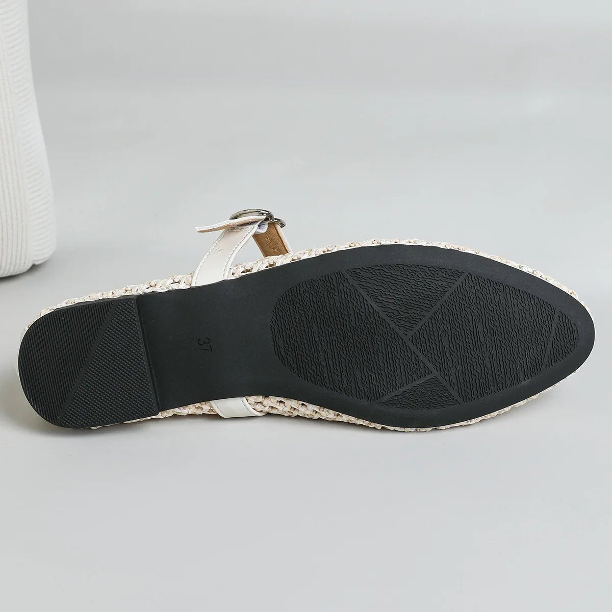 SOERA Beatrice Hollow Weave Mary Jane Flats - Shoes -  Beige 35