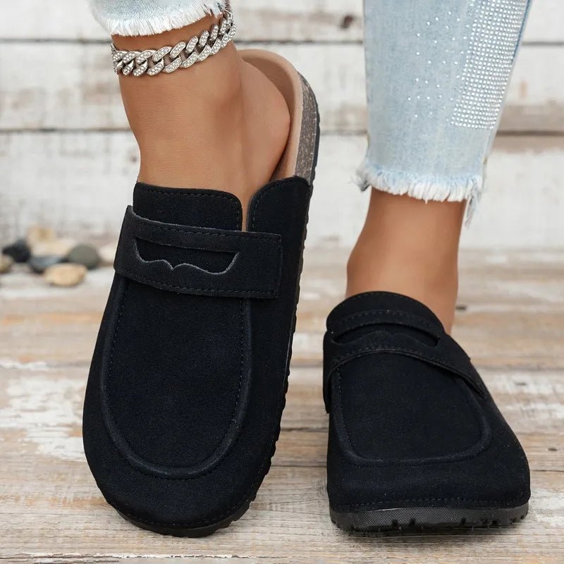 Bianca Cork Faux Suede Mules