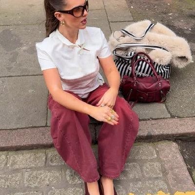 Mules à bout fendu en cuir végan Bianca