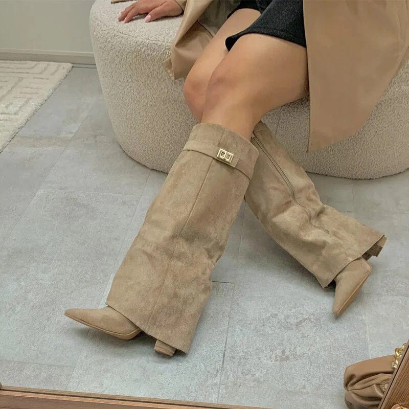SOERA Monica Leather High Boots - Shoes - xF1758778450656034979 Beige Suede 35