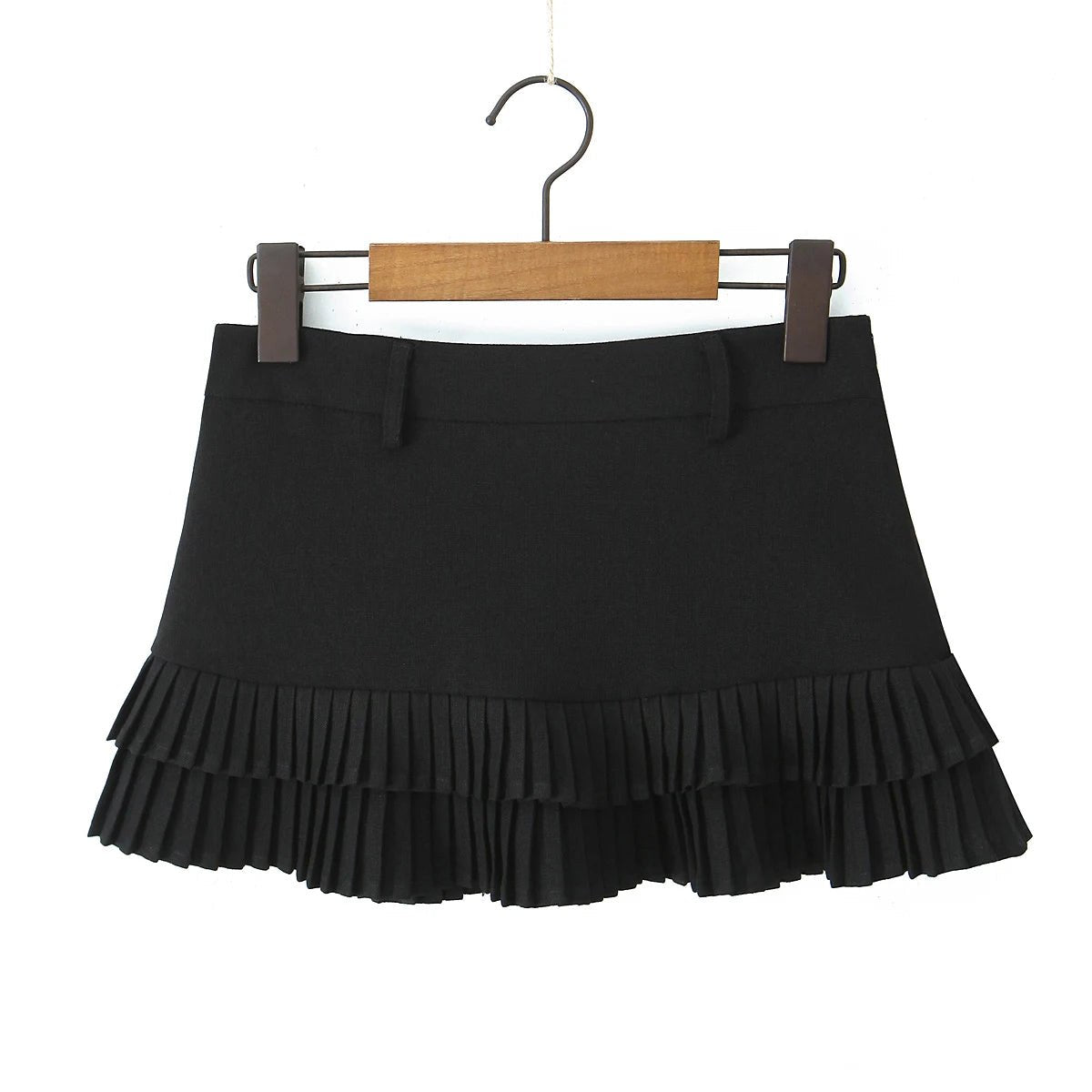 SOERA Bella Low - Waist Pleated Mini Skirt - Skirt -  Black XS