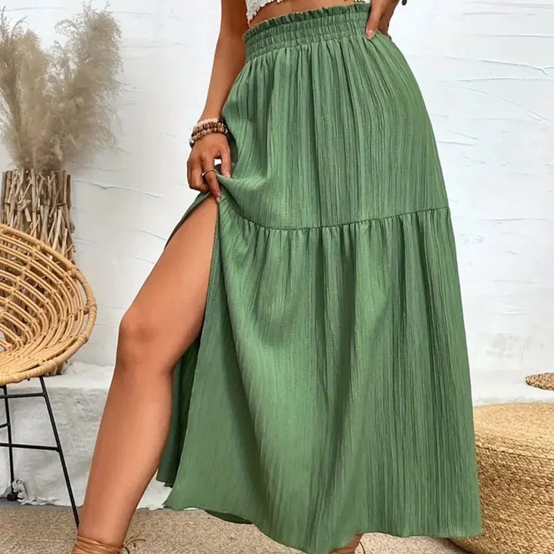 SOERA Maia Bohemian Midi Ruffle Skirt - Skirts -  Black S