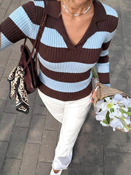 Pull polo à rayures Alicia