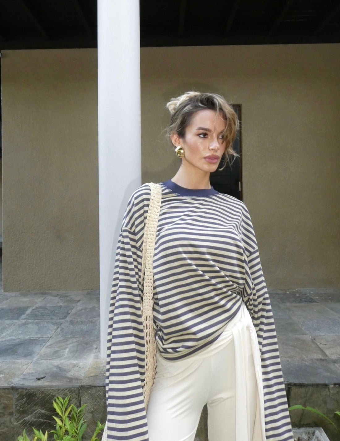 SOERA Vivien Striped Oversized Knit Sweater - Sweater - SOERA-362307-GRE-XS-31587 Green XS