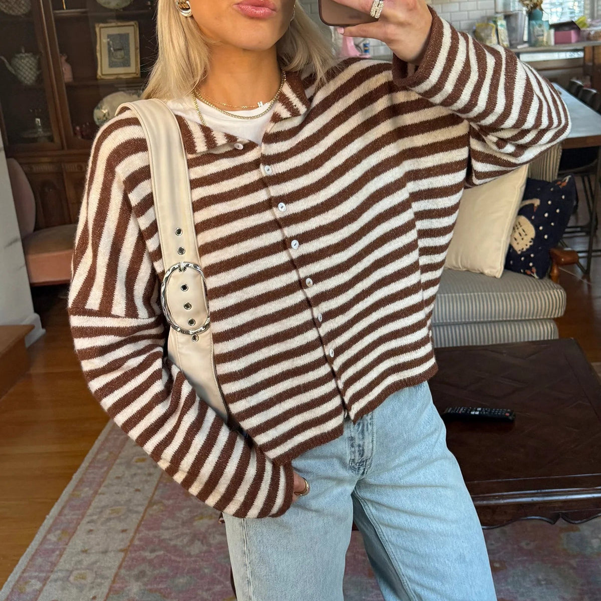 Sofia gestreepte cardigan
