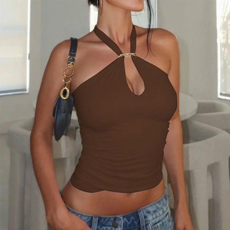 SOERA Miranda Backless Bandage Crop Top - Top - SOERA-734595-BRO-XS-70691 Dark Brown XS