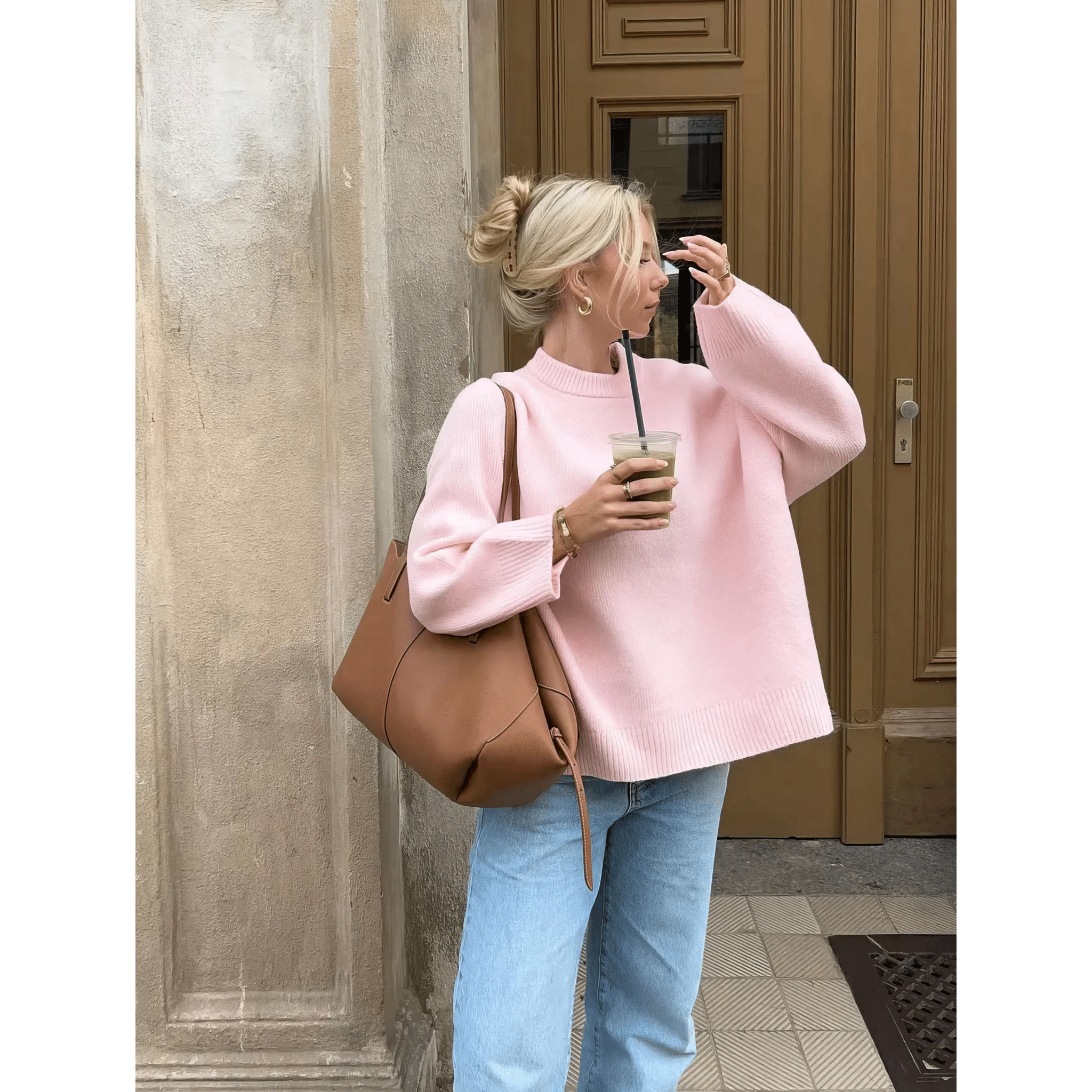 SOERA Aria Knitted Sweater - Tops - PZ1758162480459545792 Pink S