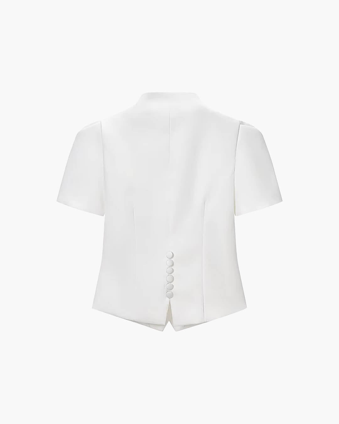 SOERA Bianca Button Front Stand Collar Top - Tops -  White S