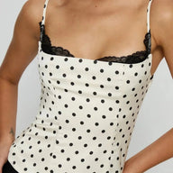 Sofia Polkadot Camisole met Kant