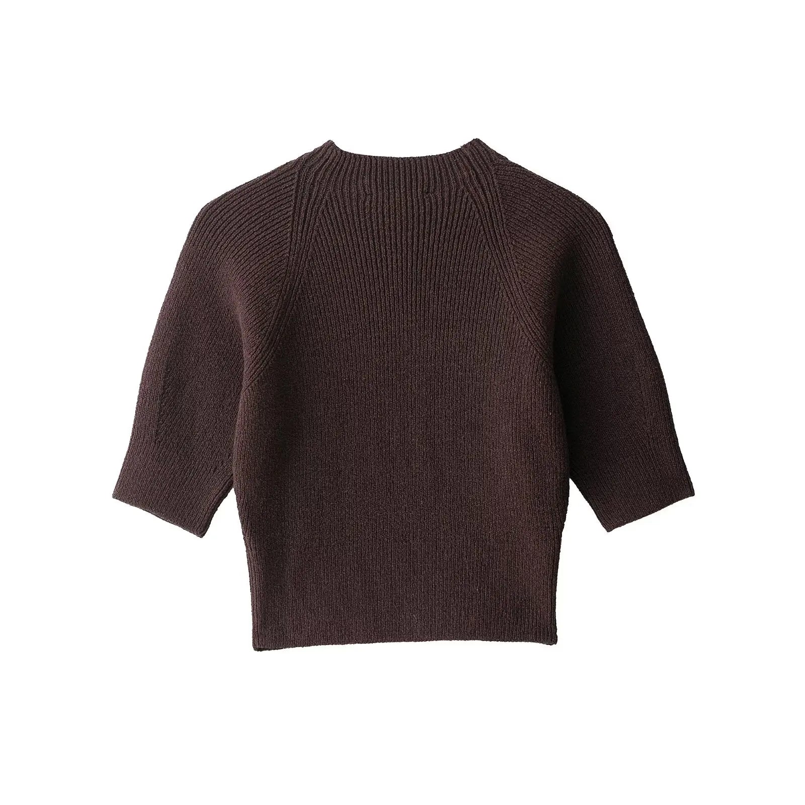 SOERA Paloma Seamless Knit Crop Top - Tops - 1005010013338125-;XS1764703454034663875 Brown L