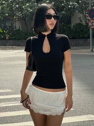Ximena blouse met mandarijnkraag en knoopsluiting