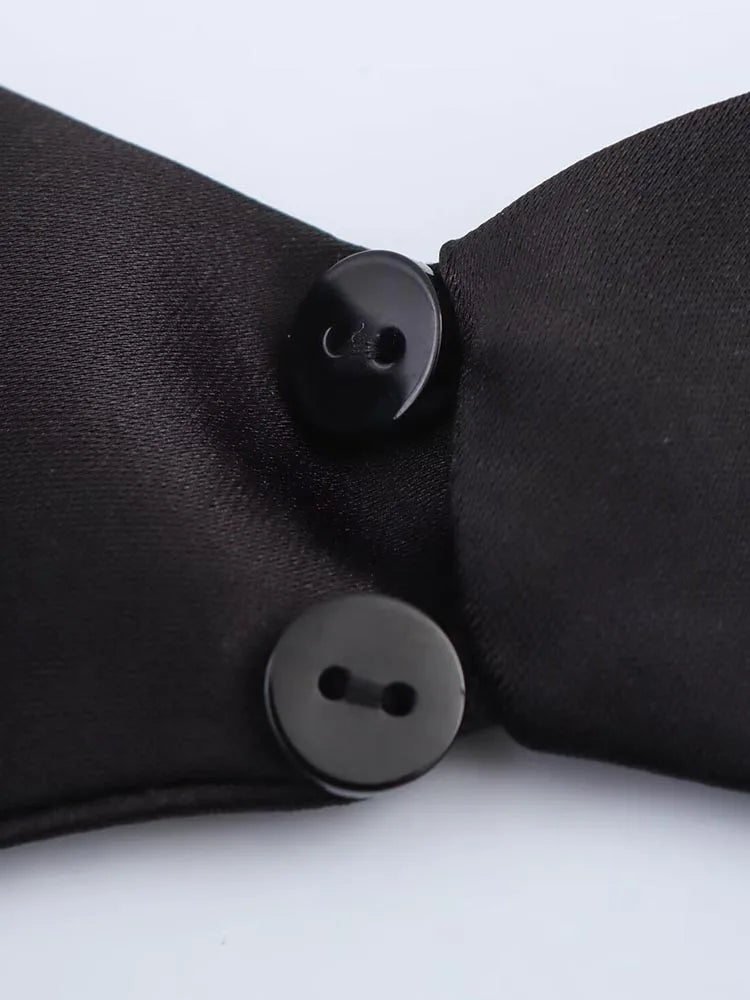 SOERA Colleen Satin Halter Draped Mini Dress - Women's Dresses - 1005009460616044-;Or1763048696714225467 Black L